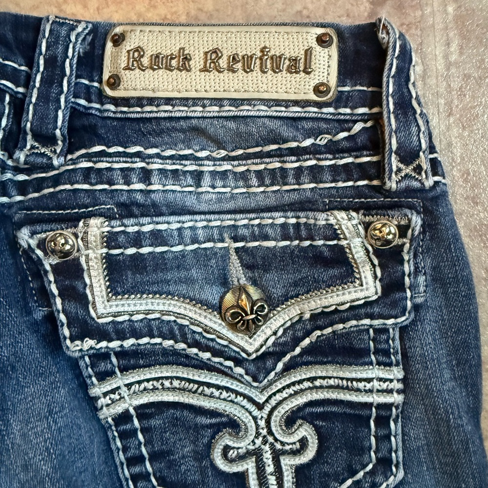 Rock Revival Dark Blue Boot Cut Jeans - Picture 6 of 7